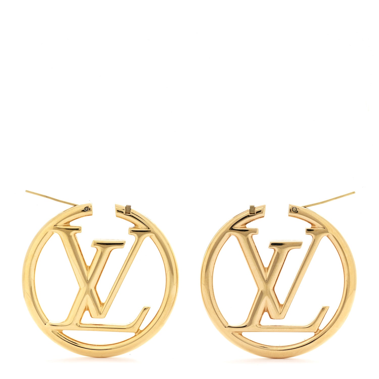 Louis Vuitton Metal Louise Hoop Earrings Gold 3 of 5