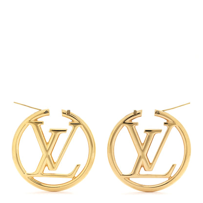 Louis Vuitton Metal Louise Hoop Earrings Gold 3 of 5