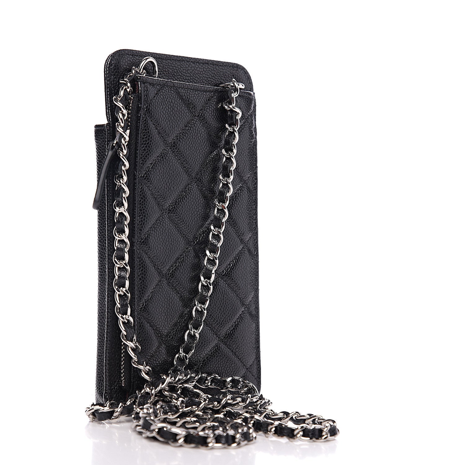 Chanel Caviar Quilted Zip Phone Case Black 2 of 7