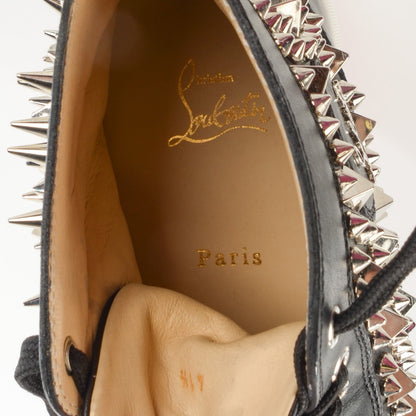 Christian Louboutin Calfskin Louis Pik Pik Spikes Flat Mens Sneakers 41.5 Black 10 of 10