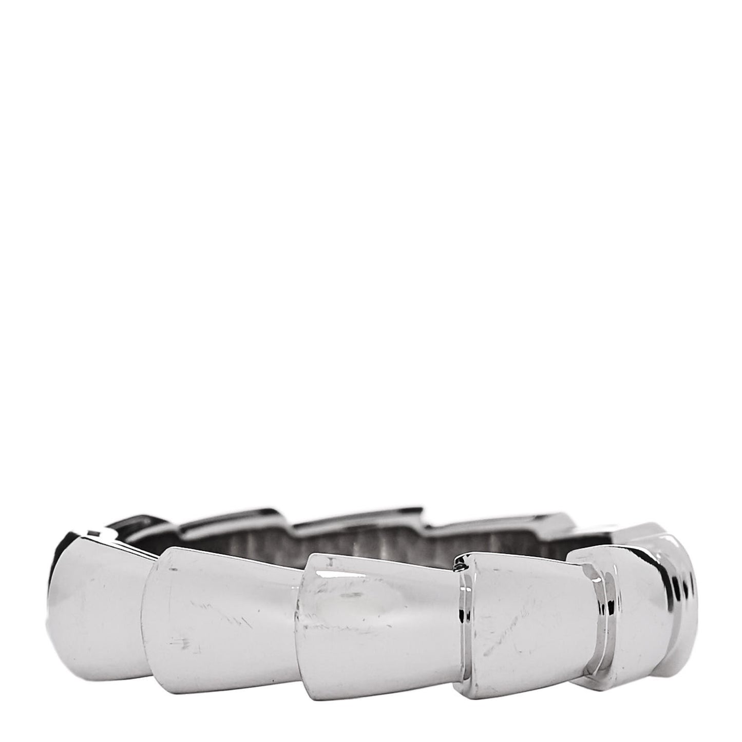 18K White Gold Serpenti Viper Thick Wedding Band Ring 57 8