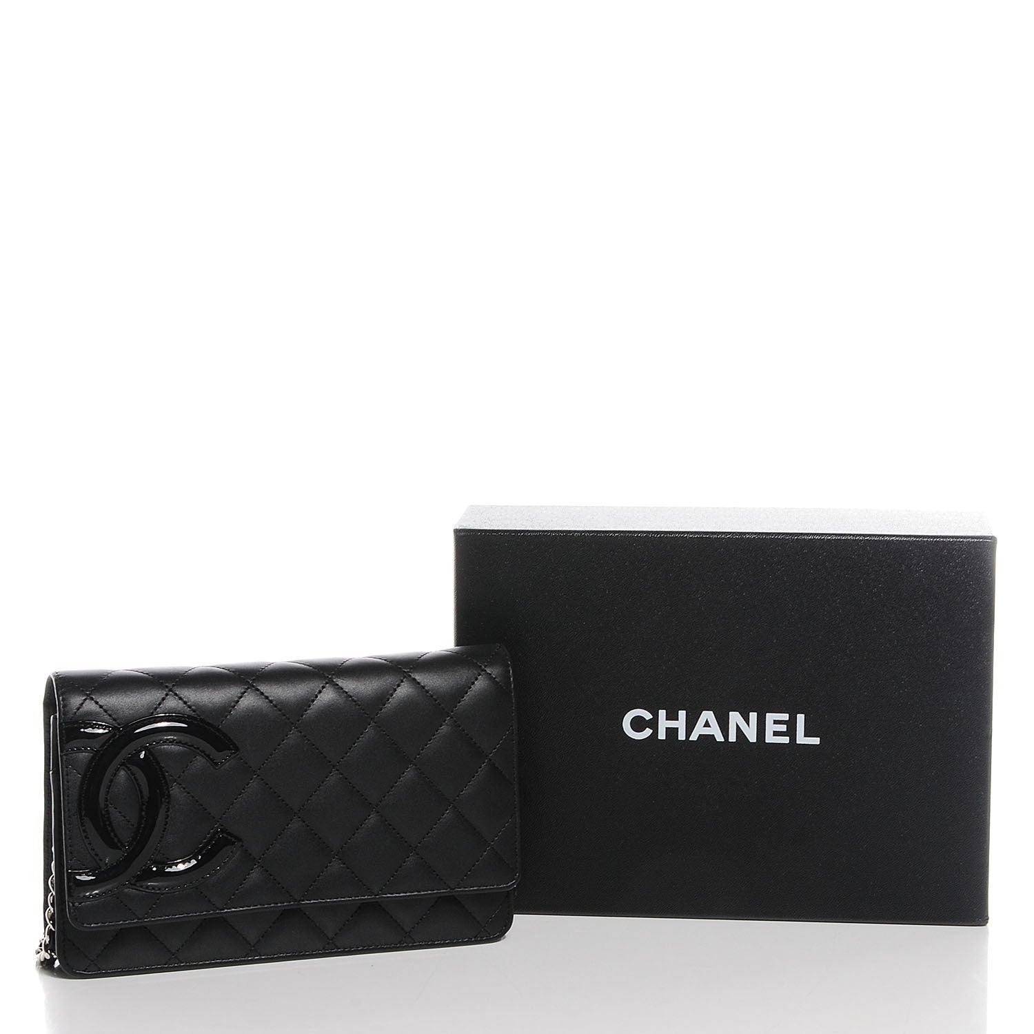Chanel Calfskin Quilted Cambon Wallet On Chain WOC Black 8 of 8