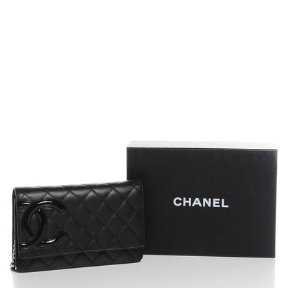 Chanel Calfskin Quilted Cambon Wallet On Chain WOC Black 8 of 8