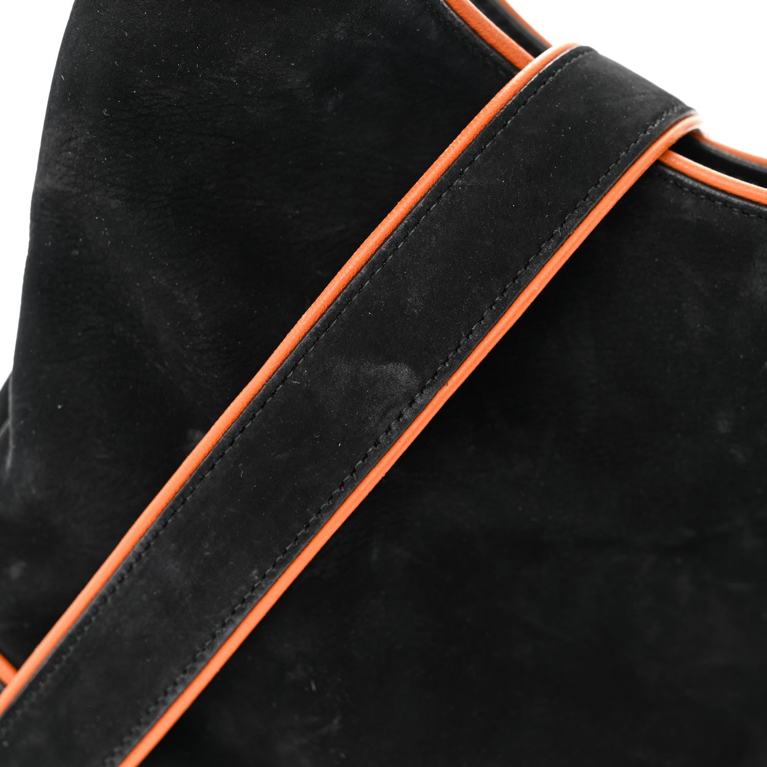 Gucci Nubuck Medium New Jackie Shoulder Bag Black Orange 10 of 13