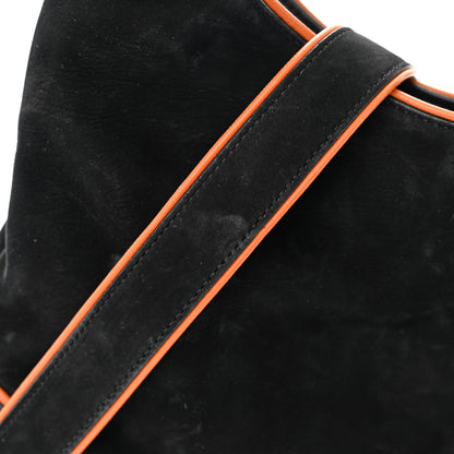 Gucci Nubuck Medium New Jackie Shoulder Bag Black Orange 10 of 13