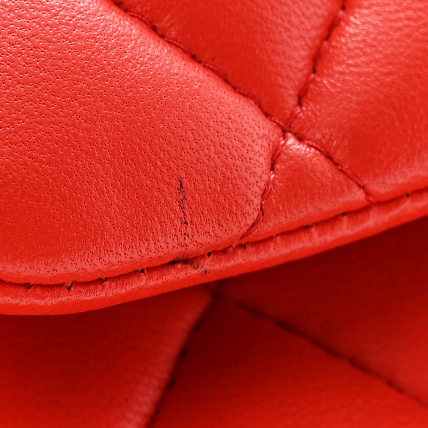 Lambskin Quilted Medium Double Flap Red