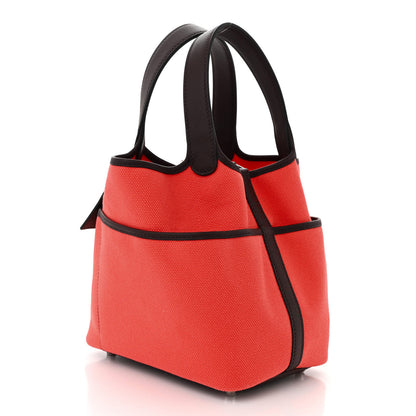 Hermes Toile Goeland Swift Cargo Picotin Lock 18 Rouge Sellier Rose Texas 3 of 10