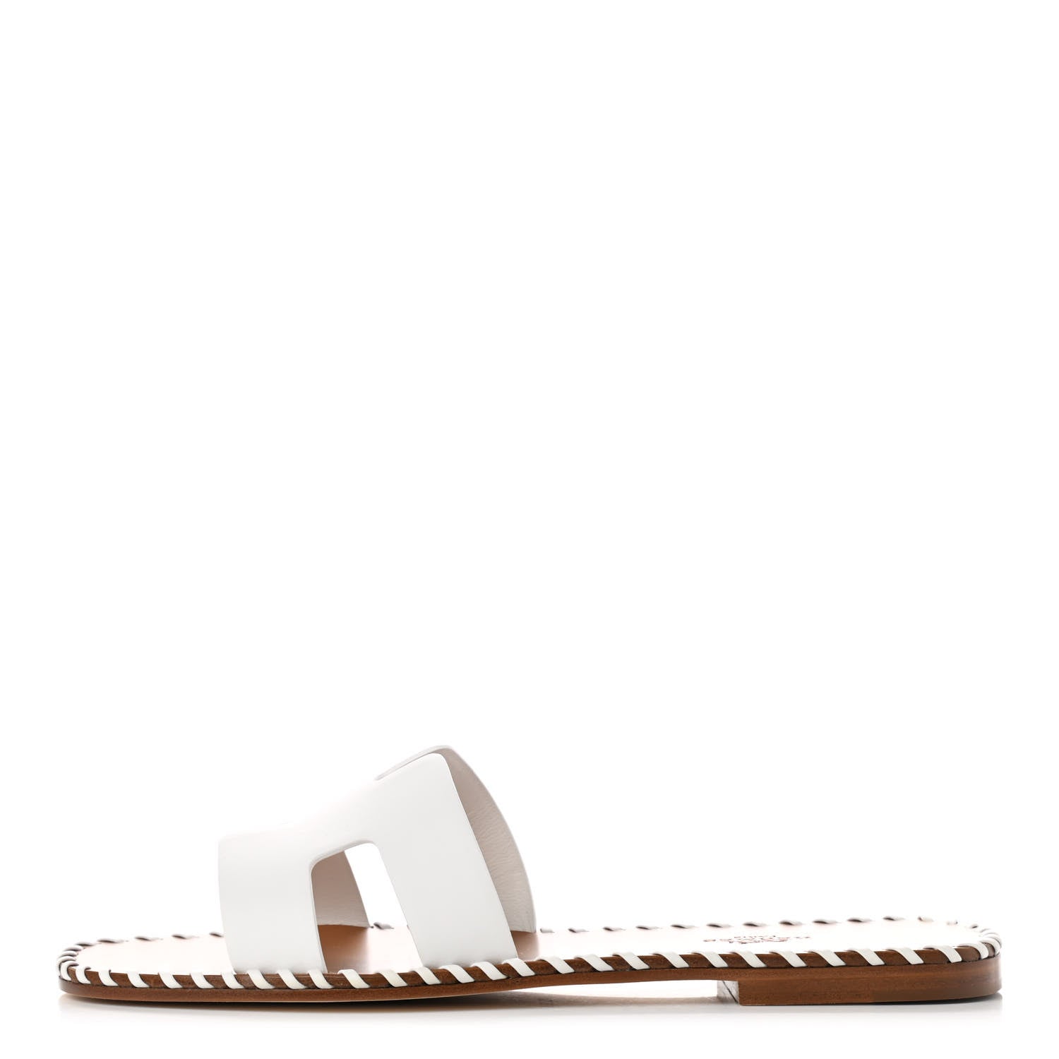 Hermes Box Calfskin Braided Oran Sandals 38 White 1 of 8