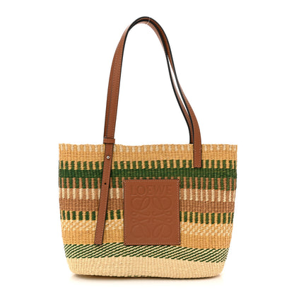 Loewe Raffia Square Basket Tote Bag Brown Multicolor 1 of 11