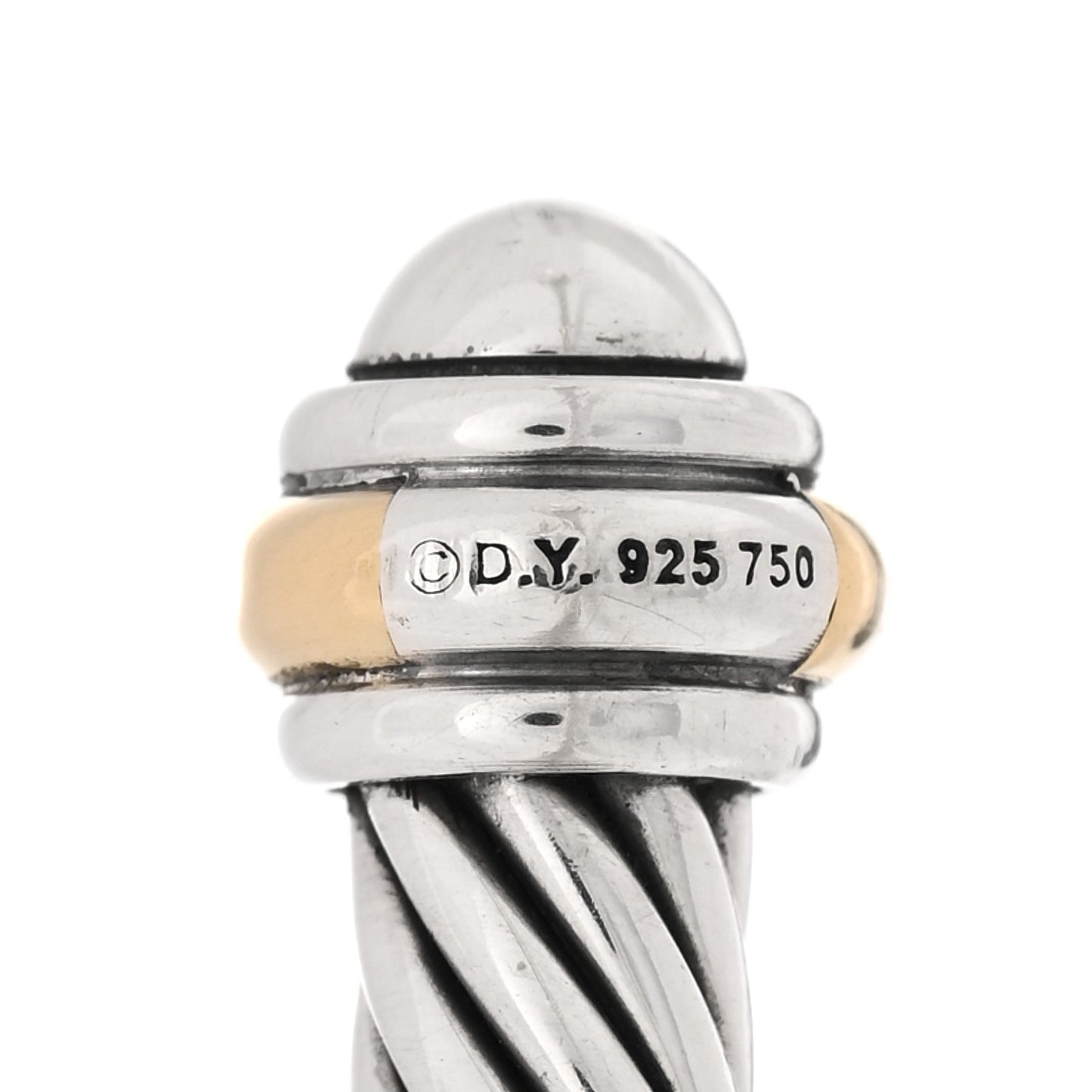 Sterling Silver 18K Yellow Gold 4mm Cable Classics Bracelet