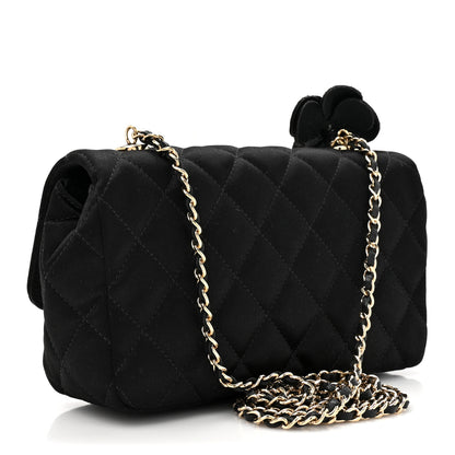 Chanel Satin Quilted Mini Rectangular Flap Black 3 of 10