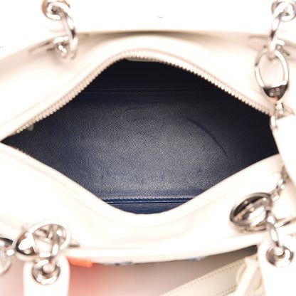 Christian Dior Lambskin Embroidered Sequin Medium Flower Lady Dior Off White 8 of 13