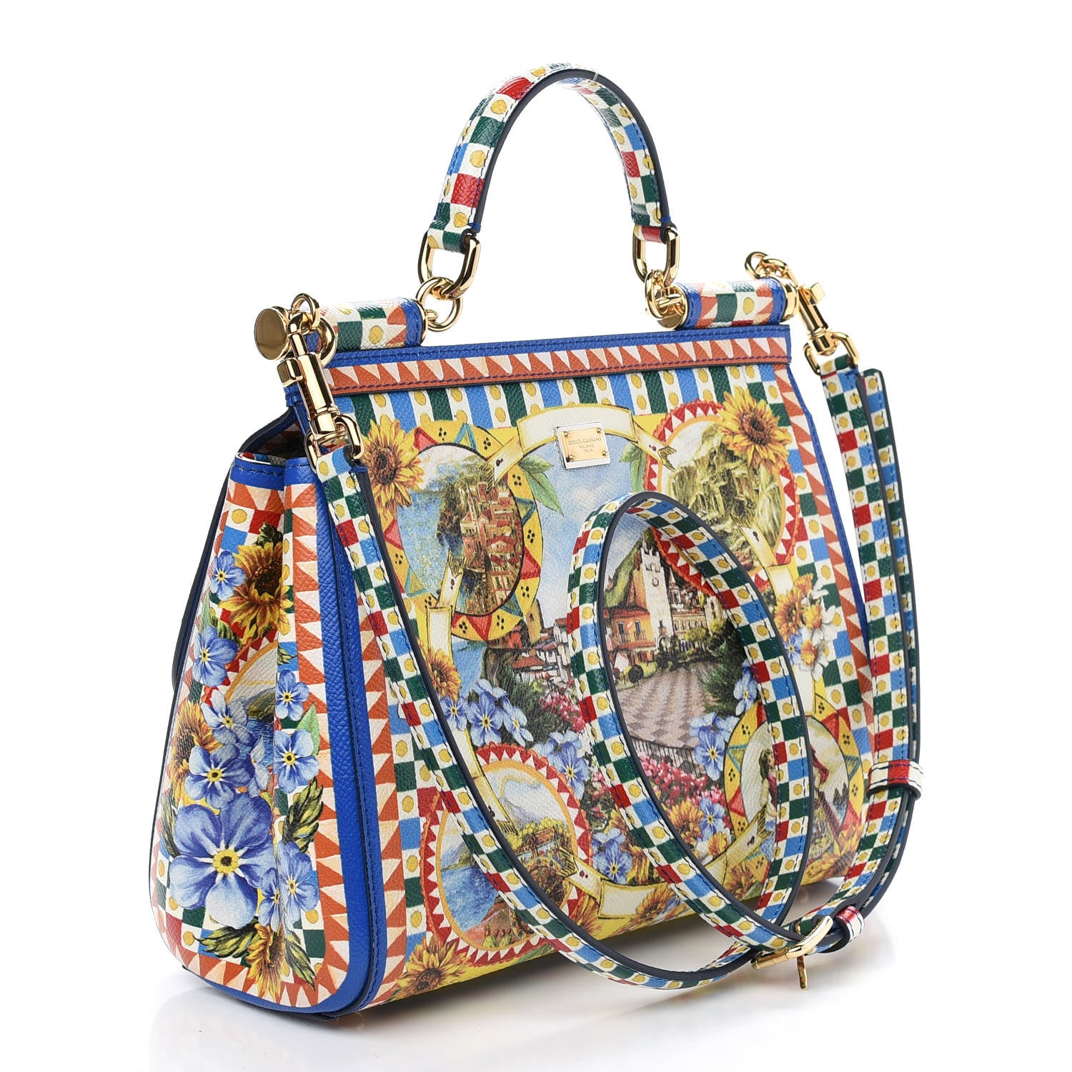 Dolce & Gabbana Dauphine Majolica Print Medium Miss Sicily Satchel Multicolor 3 of 8