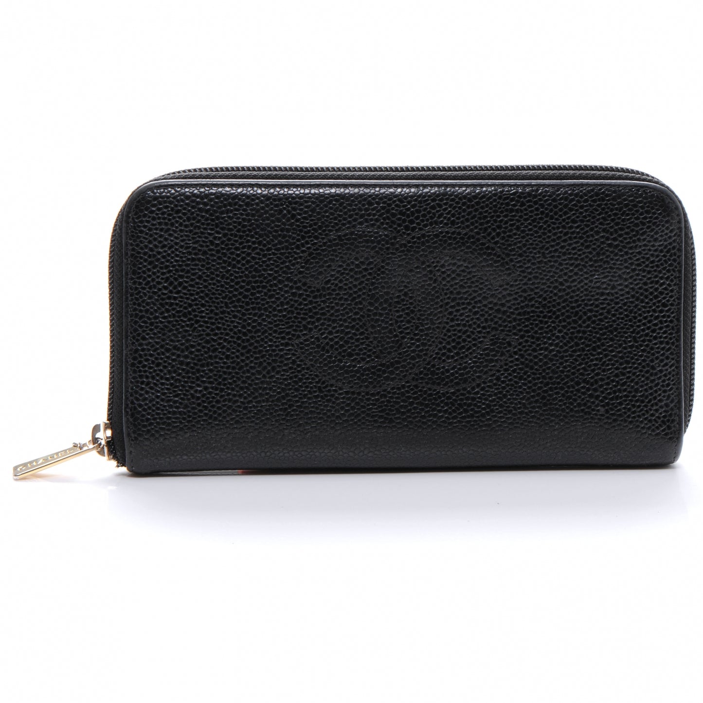 Caviar Zip Around Wallet Black