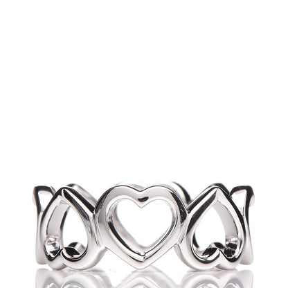 Tiffany 18K White Gold Diamond Hearts Eternity Band Ring 49 4.75 3 of 5