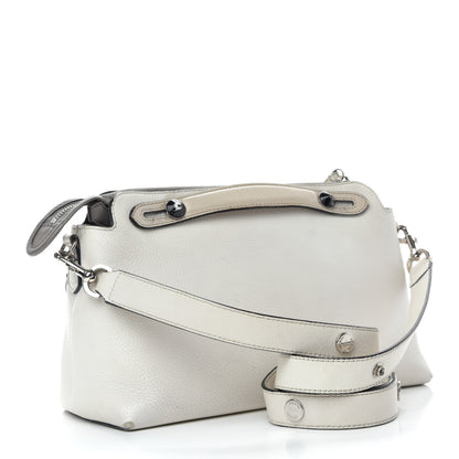 Fendi Vitello Dolce Bird of Paradise Embroidered Medium By The Way Boston Bag White Ice Multicolor 3 of 23