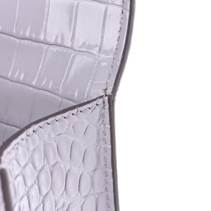 Alexander McQueen Shiny Crocodile Embossed Jeweled Satchel Lavender 13 of 14
