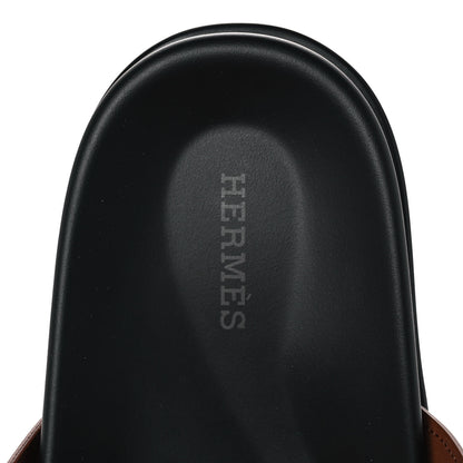 Hermes Calfskin Womens Chypre Sandals 41 Gold 7 of 9