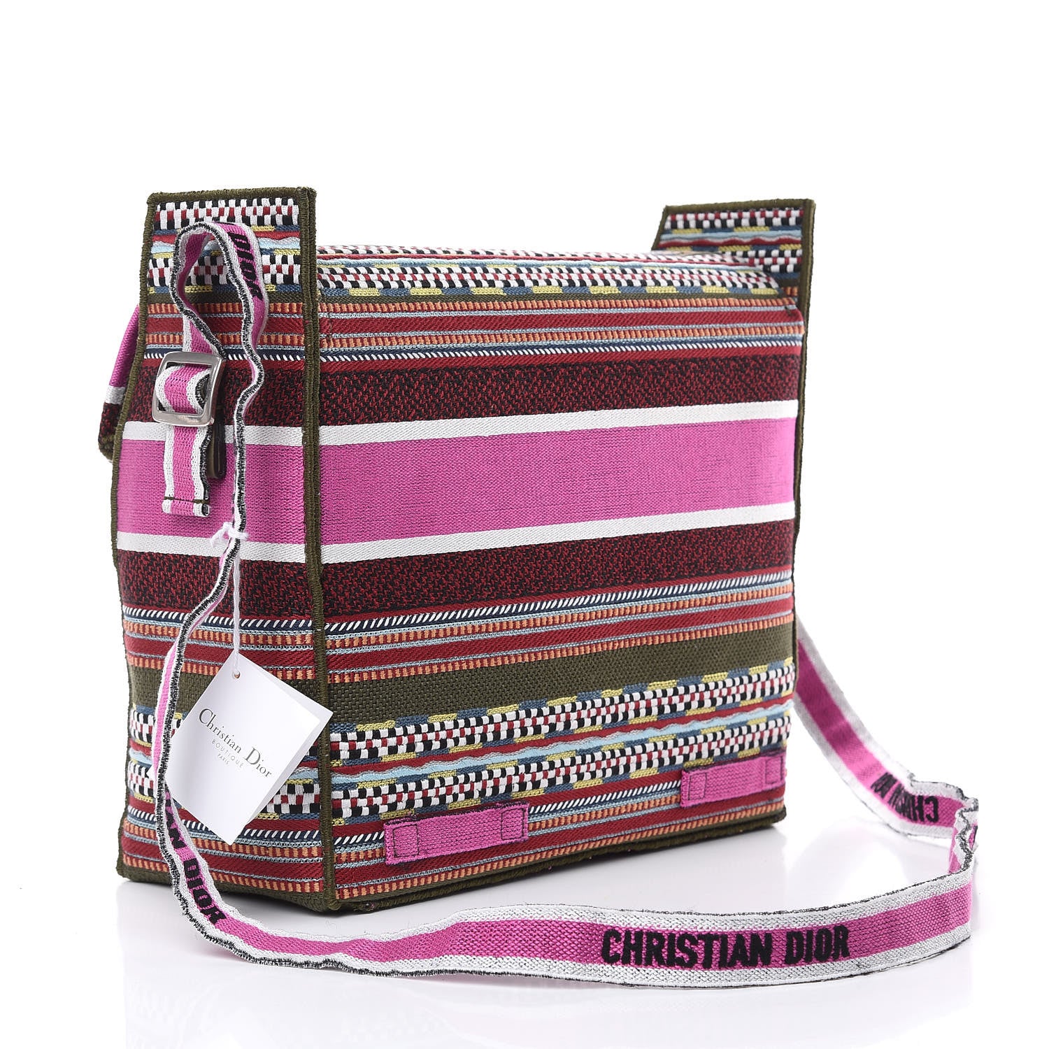 Christian Dior Canvas Embroidered Diorcamp Messenger Vert Multicolor 3 of 8