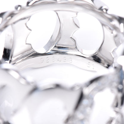 Cartier 18K White Gold Diamond C De Ring 51 5.75 5 of 5