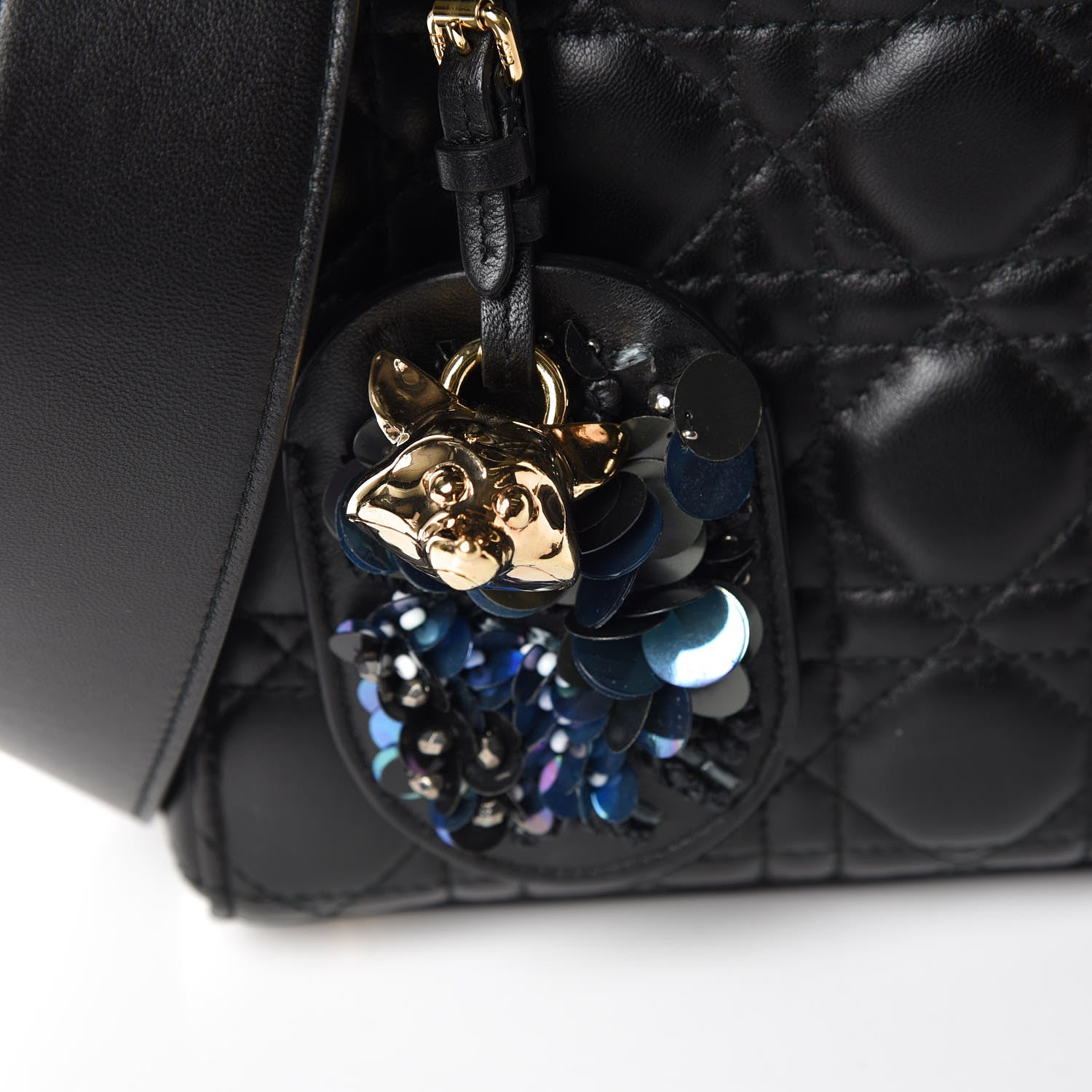 Christian Dior Lambskin Cannage Small Jeweled Lady Dior Black 10 of 10