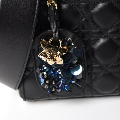 Christian Dior Lambskin Cannage Small Jeweled Lady Dior Black 10 of 10