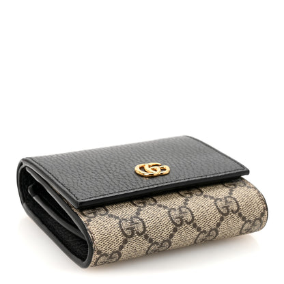 Gucci Dollar Calfskin GG Supreme Monogram Medium GG Marmont Wallet Black Beige Ebony 4 of 6