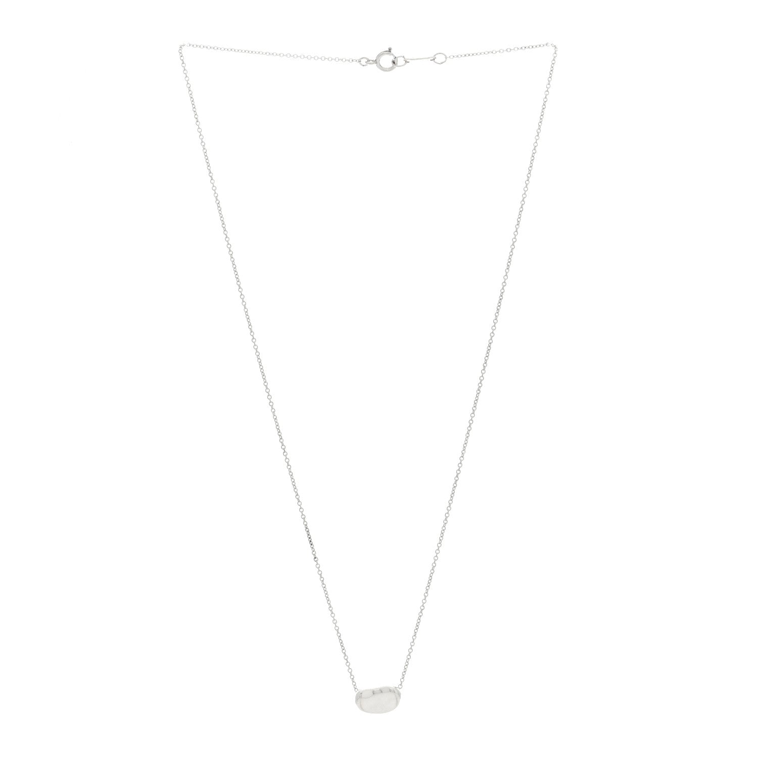 Tiffany Sterling Silver 11mm Elsa Peretti Bean Pendant Necklace 3 of 5