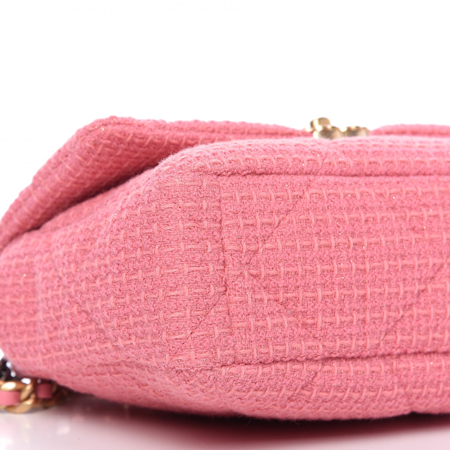 Chanel Metallic Tweed Quilted Large Chanel 19 Flap Pink 6 of 9