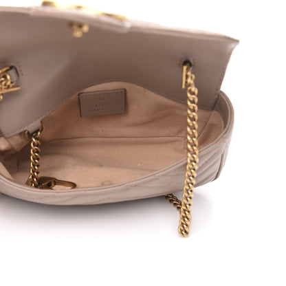 Gucci Calfskin Matelasse Super Mini GG Marmont Shoulder Bag Porcelain Rose 5 of 16
