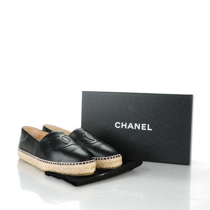Chanel Lambskin CC Espadrilles 41 Black 9 of 9