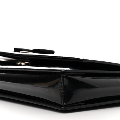 Salvatore Ferragamo Patent Large Ginny Vara Bow Shoulder Bag Black 9 of 12