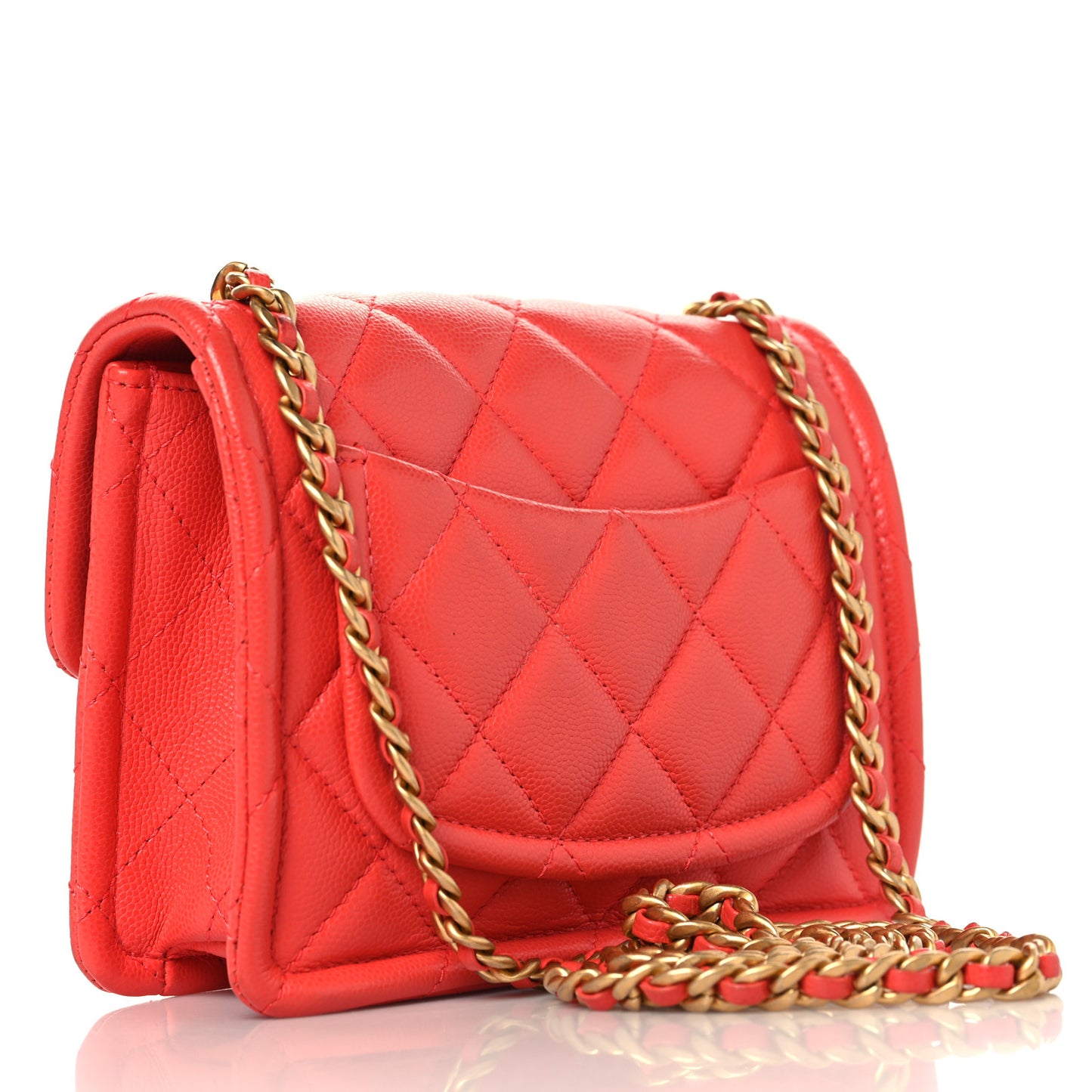 Caviar Quilted Mini Sweet Classic Flap Red