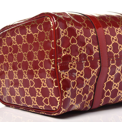 Gucci Patent GG Valentine Medium Joy Boston Red Gold 8 of 9