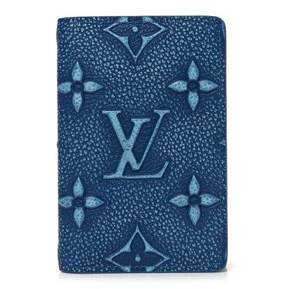 Louis Vuitton Faded Calfskin Monogram Pocket Organizer Denim Blue 1 of 7