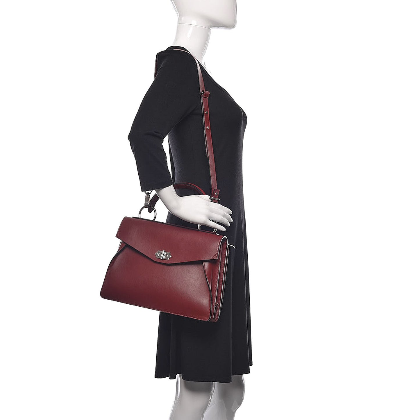 Calfskin Medium Hava Top Handle Bag Midnight Plum