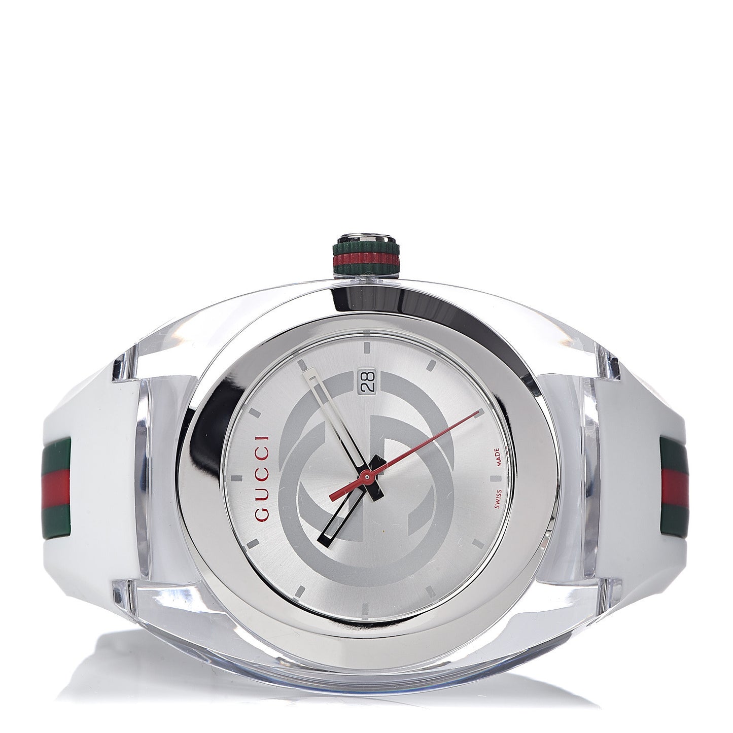 Stainless Steel Rubber 46mm Sync Web Quartz Watch White