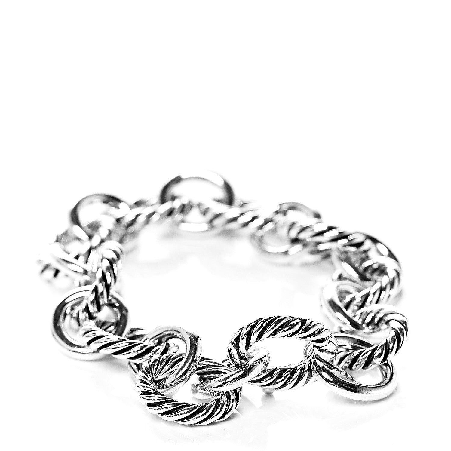David Yurman Sterling Silver 12mm Large Oval Link Bracelet 3 of 5