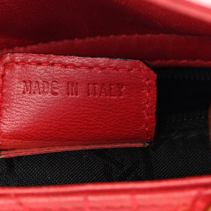 Christian Dior Lambskin Cannage Mini Lady Dior Red 7 of 18