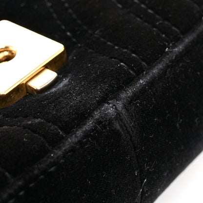 Gucci Velvet Matelasse Mini GG Marmont Shoulder Bag Black 12 of 15