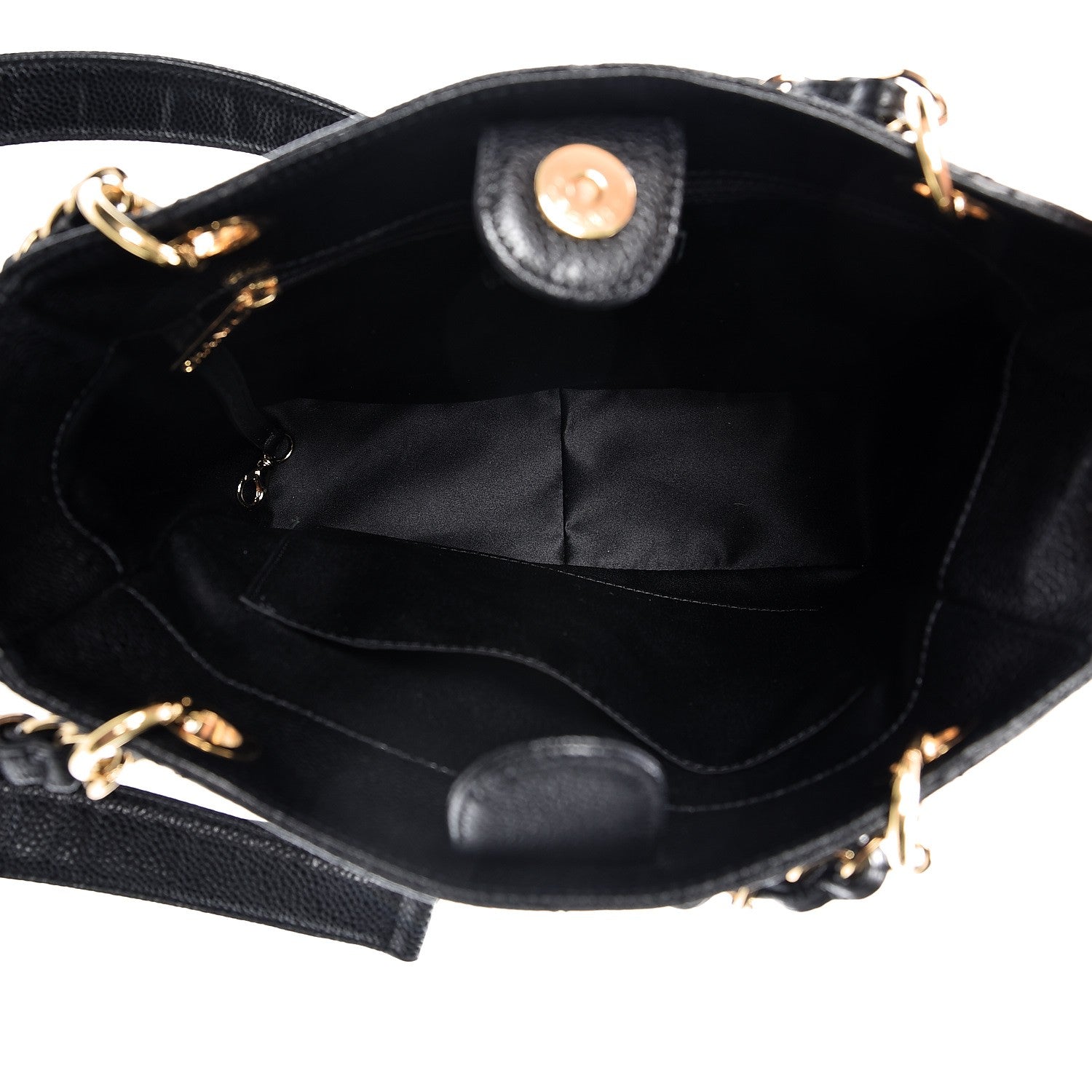 Chanel Caviar Quilted Petit Shopping Tote PST Black 5 of 7