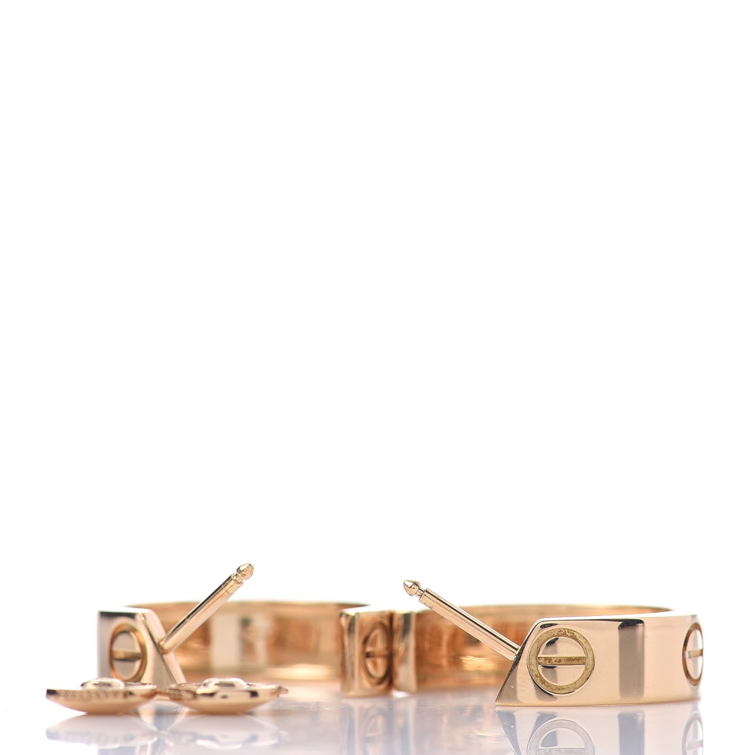 Cartier 18K Yellow Gold 5.5mm LOVE Hoop Earrings 3 of 4