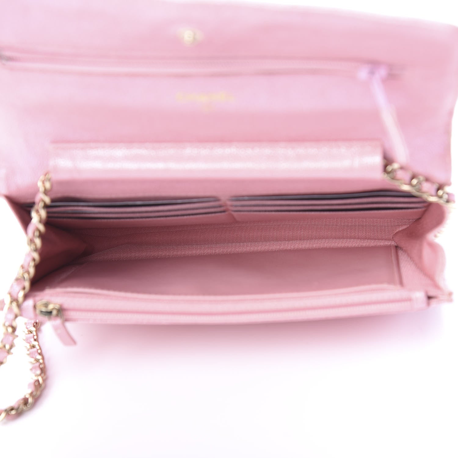 Chanel Iridescent Caviar Quilted Wallet on Chain WOC Rose Pink 4 of 10