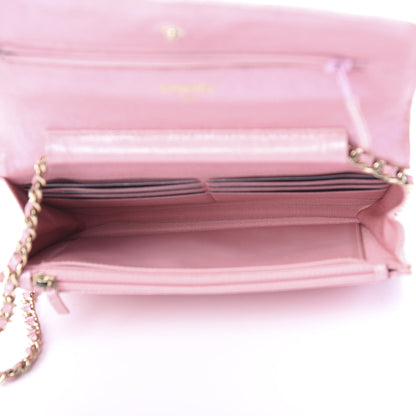 Chanel Iridescent Caviar Quilted Wallet on Chain WOC Rose Pink 4 of 10