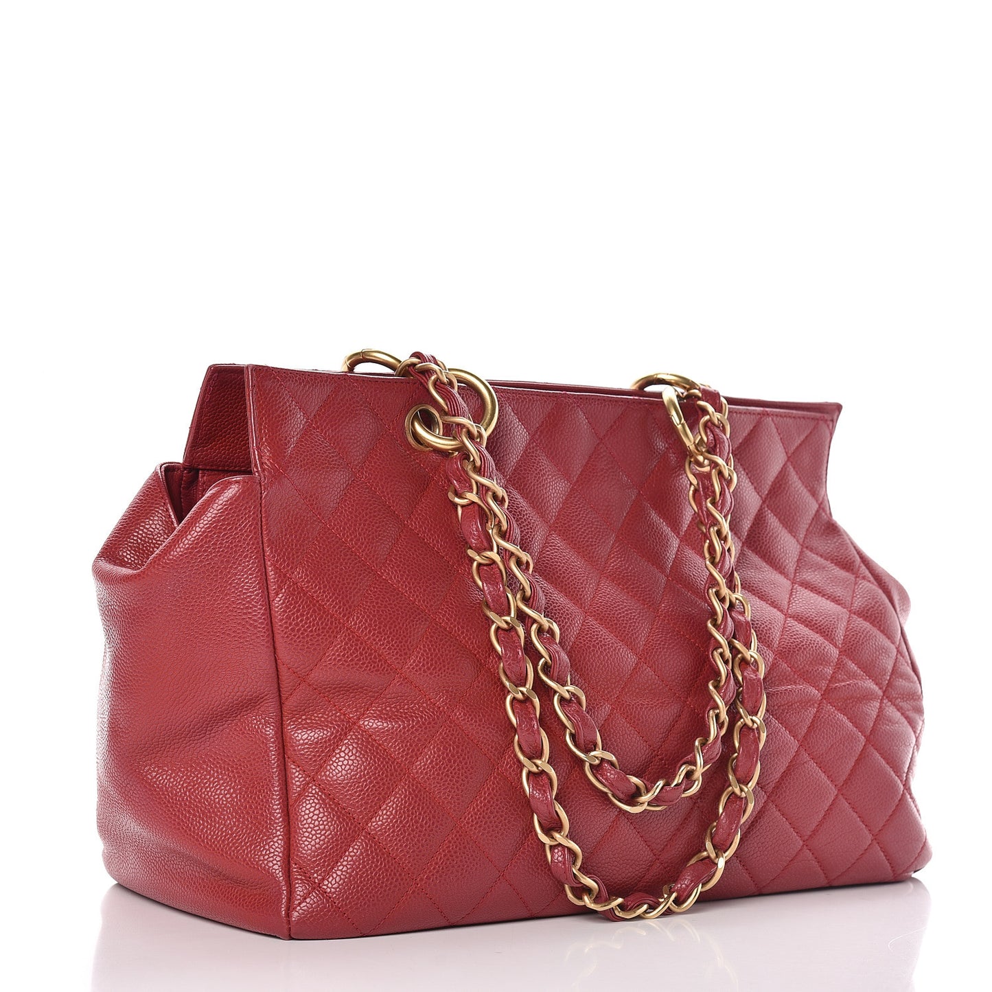 Caviar Quilted Petit Timeless Tote PTT Dark Pink