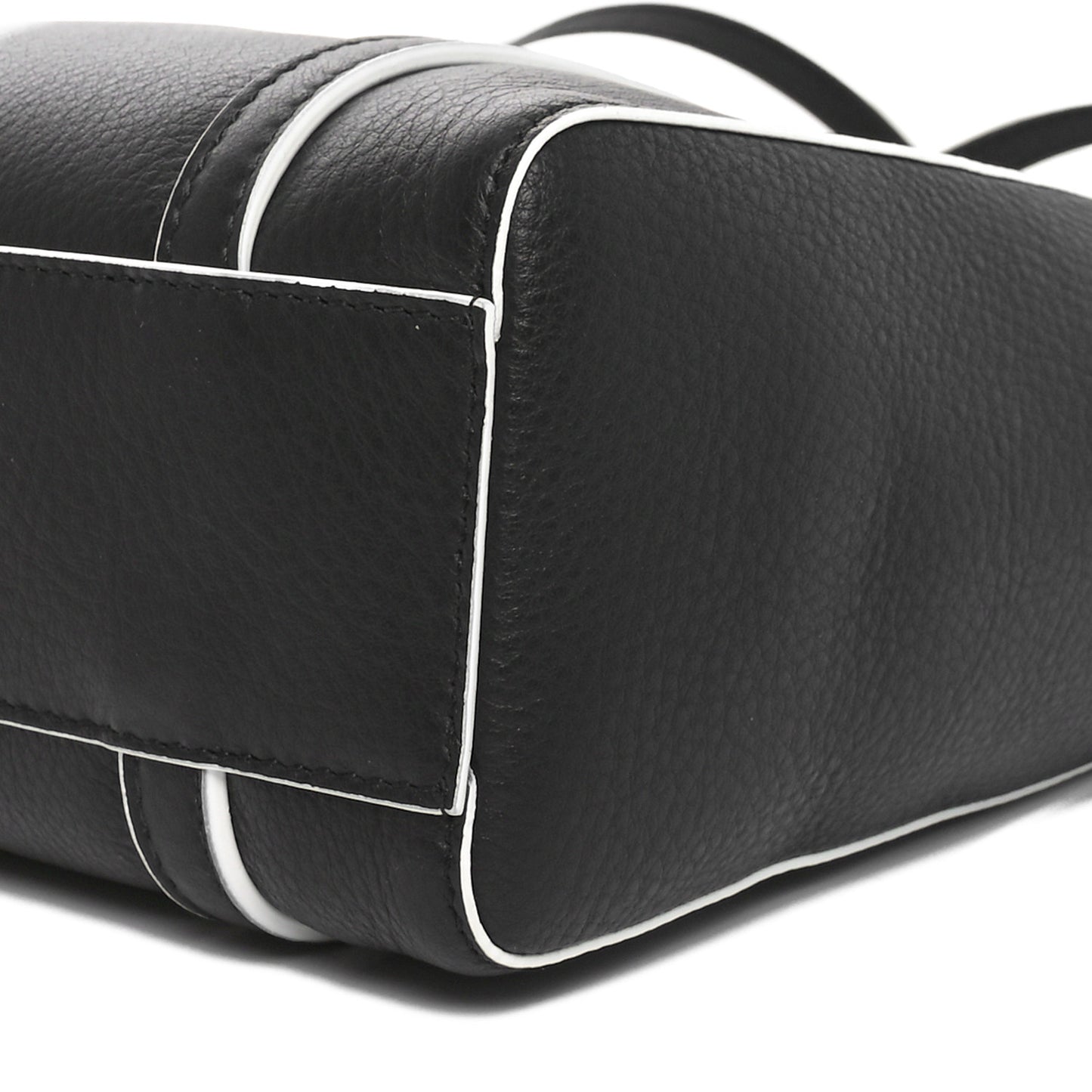 Smooth Calfskin Logo Double Sided XXS Everyday Tote Black White