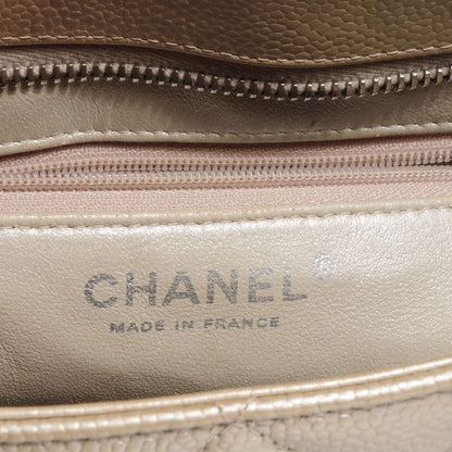 Chanel Caviar Medallion CC Tote Pearl 7 of 8