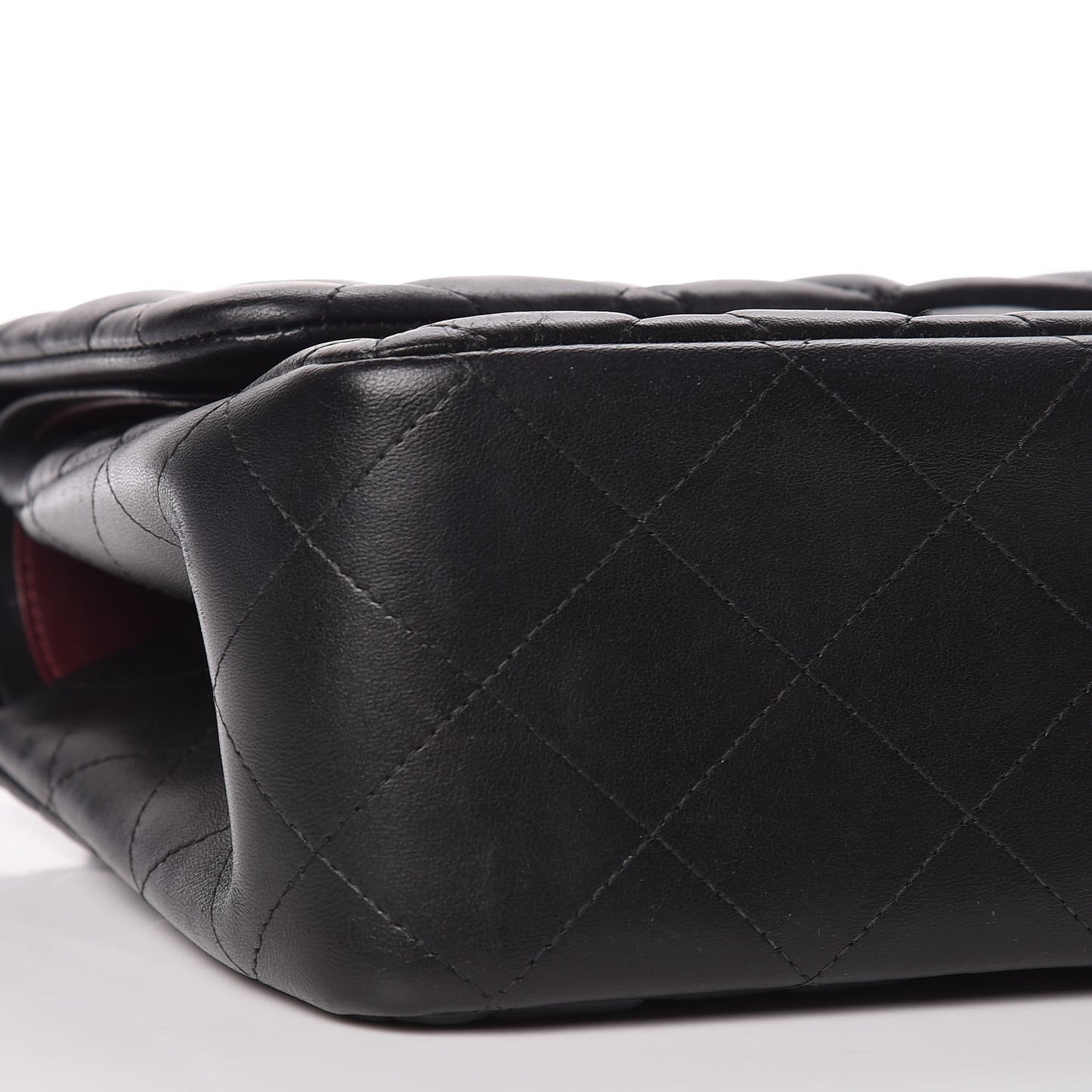 Lambskin Quilted Jumbo Double Flap Black