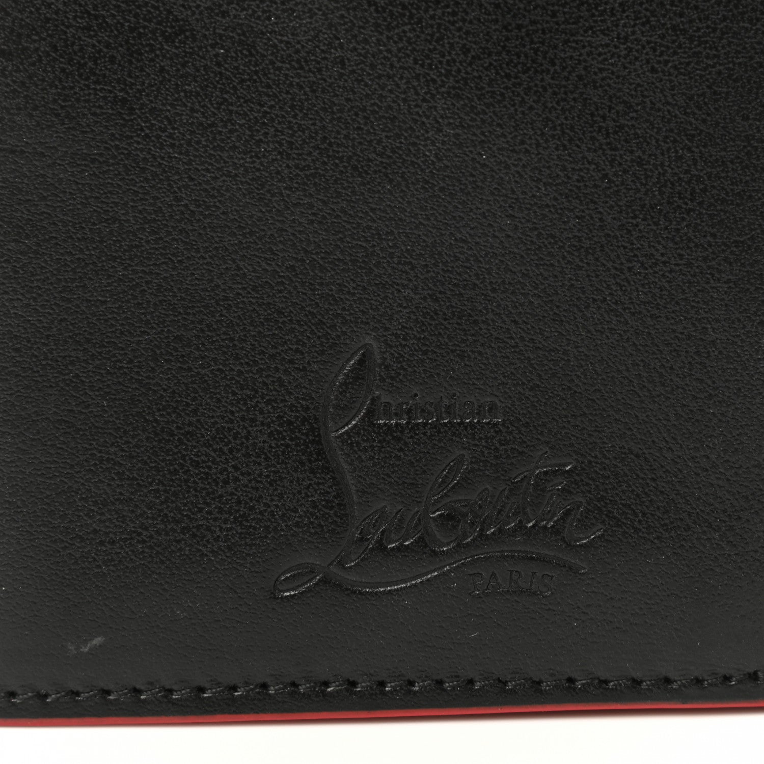 Christian Louboutin Calfskin Spiked Bi-Fold Wallet Black 6 of 9
