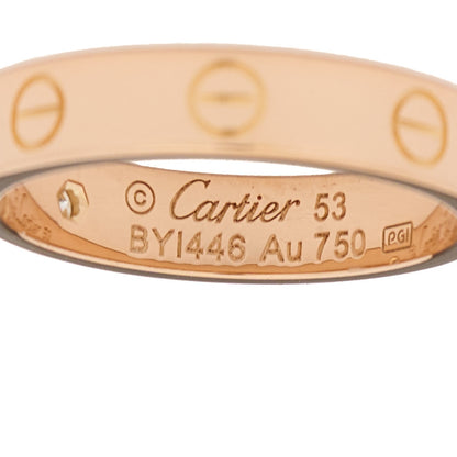 Cartier 18K Pink Gold Diamond 4mm LOVE Wedding Band Ring 53 6.5 4 of 4